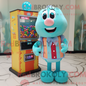 Cyan Gumball Machine maskot...