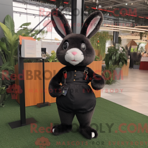 Sort kanin maskot kostume...