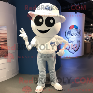 Wit Cyclops-mascottekostuum...