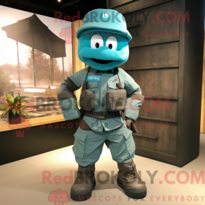 Cyan Para Commando mascot...