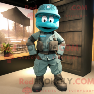 Cyan Para Commando maskot...