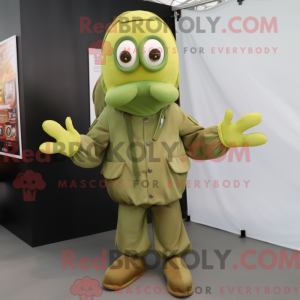 Olive Squid mascot costume...