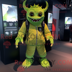 Lime Green Demon maskot...