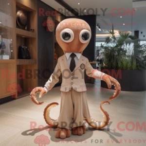 Postava maskota Tan Octopus...