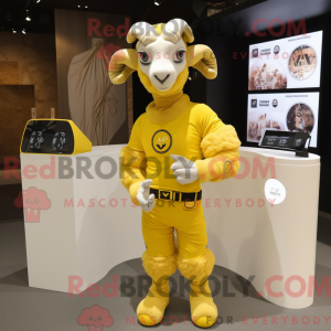 Yellow Ram-maskotdraktfigur...