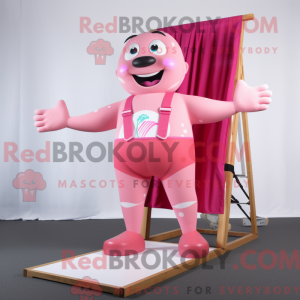 Pink Acrobat maskot kostume...