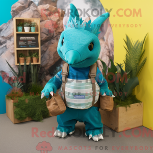 Turquoise Armadillo mascot...