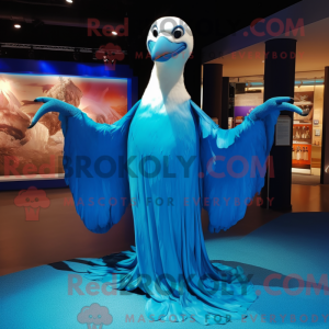 Blå albatros maskot kostume...