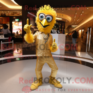 Gold Emu mascot costume...
