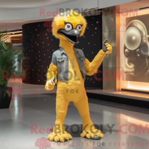 Gold Emu mascot costume...