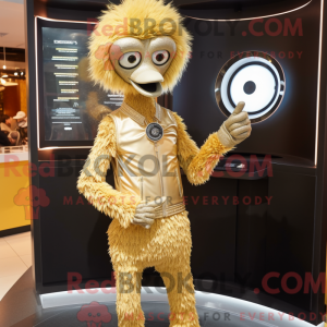 Guld Emu maskot kostume...