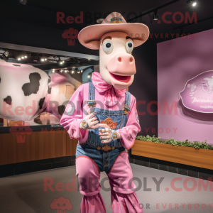 Pink Jersey Cow maskot...