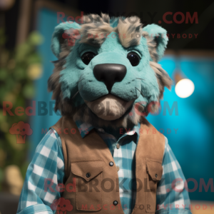 Turquoise Smilodon mascot...