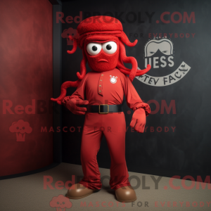 Red Medusa mascot costume...
