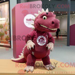 Maroon Ankylosaurus mascot...