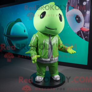 Lime Green Narwhal mascot...