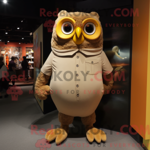 Tan Owl-mascottekostuum...