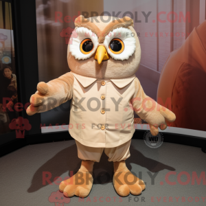 Tan Owl maskotdraktfigur...