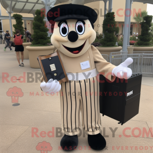 Tan Mime mascot costume...