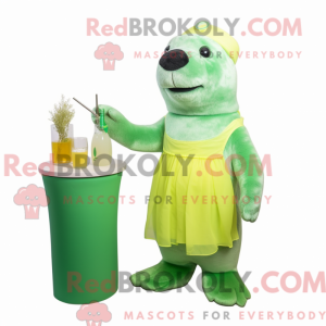 Lime Green Sea Lion mascot...