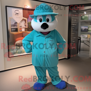Teal Ice Maskottchen Kostüm...