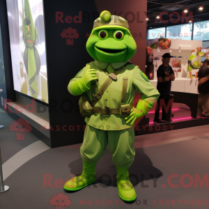 Lime Green Soldier mascot...