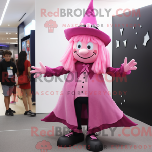 Pink Witch maskot kostume...