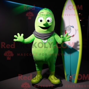 Lime Green Surfboard mascot...