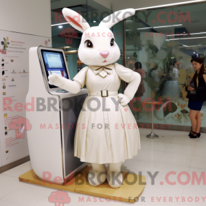 Cream Wild Rabbit mascot...