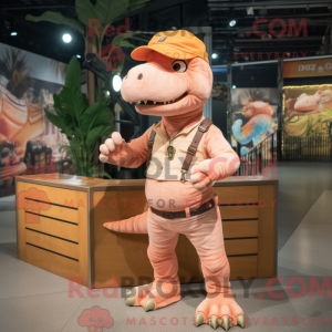 Peach T Rex maskot kostume...