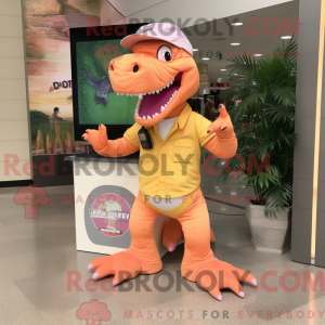 Peach T Rex maskot kostume...
