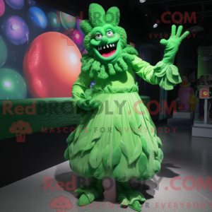Green Evil Clown mascot...