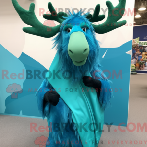 Cyan Irish Elk maskot...