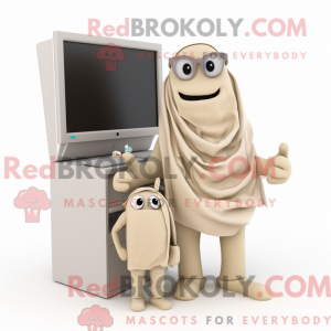 Beige Computer mascot...