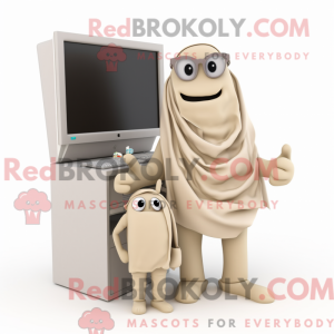 Beige Computer maskot...