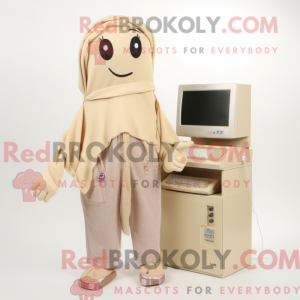 Beige Computer mascot...