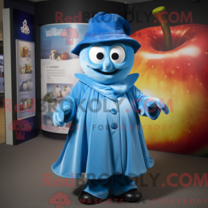 Blå æble maskot kostume...