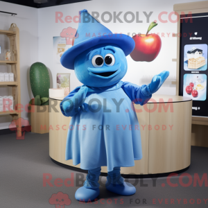 Blå æble maskot kostume...
