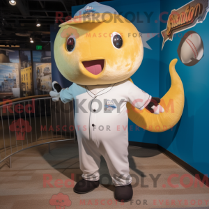 Gold Narwhal mascot costume...