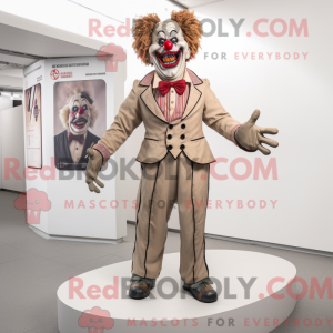 Beige Evil Clown mascot...