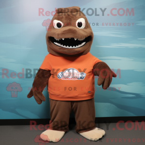 Brown Salmon mascot costume...