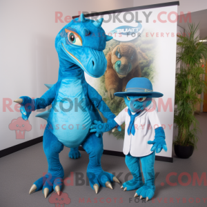 Cyan Utahraptor mascot...