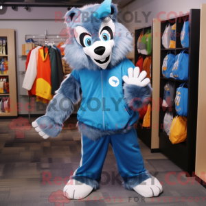 Blue Say Wolf maskot...