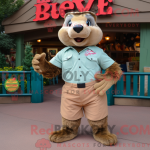 Tan Beaver mascot costume...