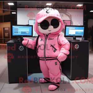 Pink Computer mascot...
