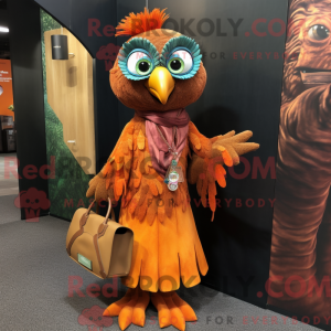 Rust Peacock mascot costume...