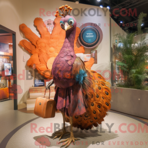 Rust Peacock mascot costume...