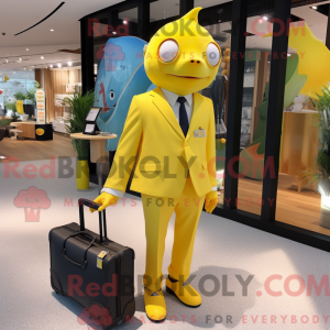 Yellow Tuna mascot costume...