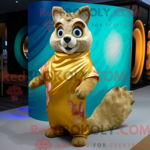 Gold Squirrel maskot drakt...