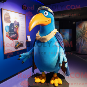 Blå Toucan maskot kostume...